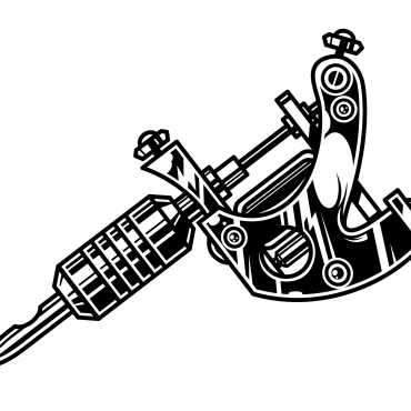 Professional tattoo machine concept in vintage monochrome style isolated vector illustration